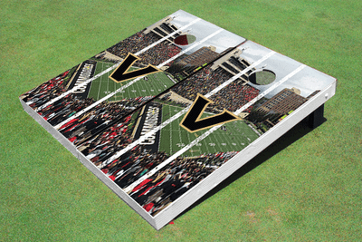Vanderbilt University Stadium Long Strip Themed Cornhole Boards Vanderbilt University Stadium Long Strip Themed Cornhole Boards
