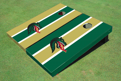 University of Alabama Birmingham Dragon Head Alternating Long Stripe Custom Cornhole Boards
