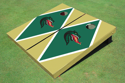 University of Alabama Birmingham Dragon Head Green and Gold Matching Diamond Custom Cornhole Boards University of Alabama Birmingham Dragon Head Green and Gold Matching Diamond Custom Cornhole Boards