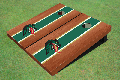University of Alabama Birmingham Dragon Head Rosewood Green Matching Long Stripe Custom Cornhole Boards