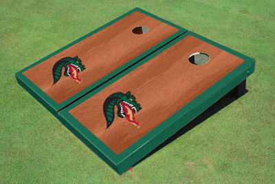 University of Alabama Birmingham Dragon Head Rosewood Green Matching Border Custom Cornhole Boards