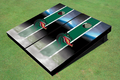 University of Alabama Birmingham Dragon Head Field Stripe Green Matching Custom Cornhole Boards