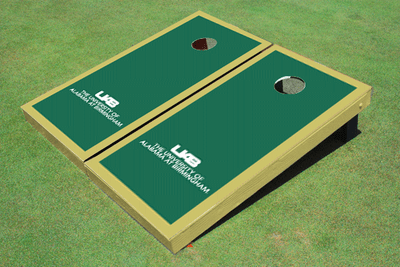 University of Alabama Birmingham UBA Green and Gold Matching Border Custom Cornhole Boards