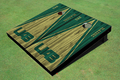 University of Alabama Birmingham UBA Wood Look Tri Gold and Green Matching Custom Cornhole Boards