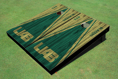 University of Alabama Birmingham UBA Wood Look Tri Green and Gold Custom Cornhole Boards