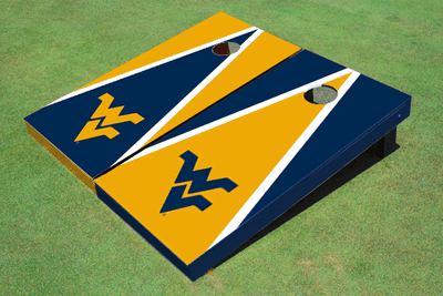 West Virginia University Alternating Triangle Cornhole Boards West Virginia University Alternating Triangle Cornhole Boards