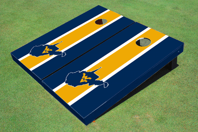 West Virginia University Gold And Navy Matching Long Stripe Cornhole Boards