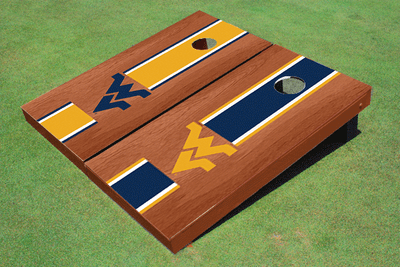 West Virginia University Rosewood Alternating Long Stripe Cornhole Boards