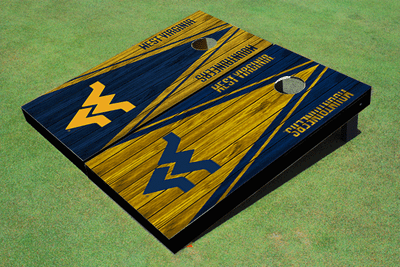 West Virginia University Alternating Wood Look Triangle Cornhole Boards West Virginia University Alternating Wood Look Triangle Cornhole Boards