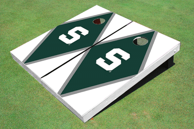 Michigan State University "S" Hunter And White Matching Diamond Cornhole Boards