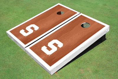 Michigan State University "S" White Rosewood Matching Borders Cornhole Boards Michigan State University "S" White Rosewood Matching Borders Cornhole Boards