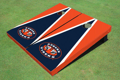 Auburn University "Tiger Eyes" Navy And Orange Matching Triangle Cornhole Boards