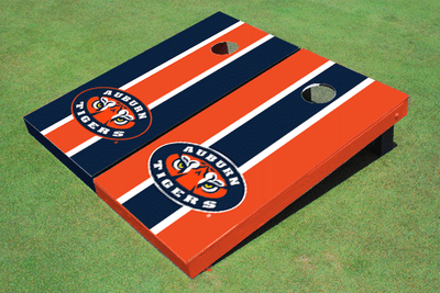 Auburn University "Tiger Eyes" Alternating Long Stripe Cornhole Boards
