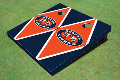 Auburn University "Tiger Eyes" Orange And Navy Matching Diamond Cornhole Boards