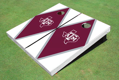 Texas A&M "State Outline" Maroon and White Matching Diamond Cornhole Boards