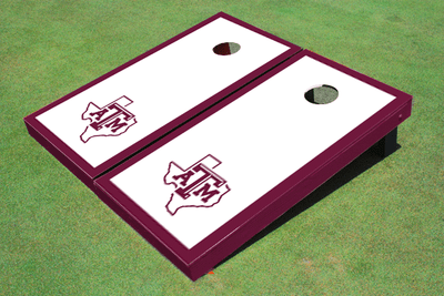 Texas A&M "State Outline" Maroon Matching Border Cornhole Boards Texas A&M "State Outline" Maroon Matching Border Cornhole Boards