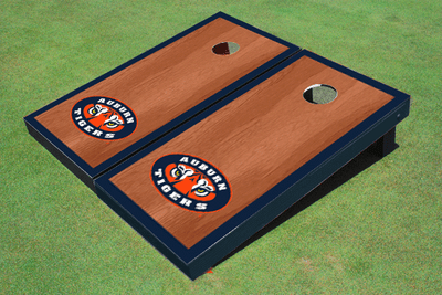 Auburn University "Tiger Eyes" Navy Rosewood Matching Border Cornhole Boards Auburn University "Tiger Eyes" Navy Rosewood Matching Border Cornhole Boards