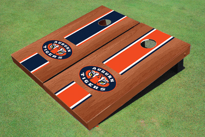 Auburn University "Tiger Eyes" Rosewood Alternating Long Stripe Cornhole Boards