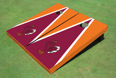 Virginia Tech "HokieBird" Maroon And Orange Matching Triangle Cornhole Boards