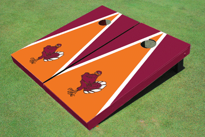 Virginia Tech "HokieBird" Orange And Maroon Matching Triangle Cornhole Boards
