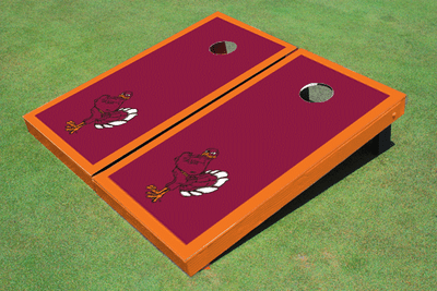 Virginia Tech "HokieBird" Orange Matching Border Cornhole Boards