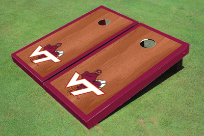 Virginia Tech "HokieBird" Maroon Rosewood Matching Border Cornhole Boards
