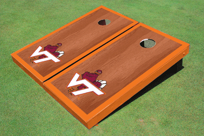 Virginia Tech "HokieBird" Orange Rosewood Matching Borders Cornhole Boards