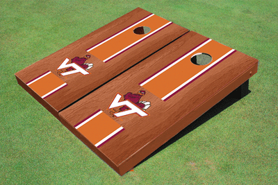 Virginia Tech "HokieBird" Orange Rosewood Matching Long Stripe Cornhole Boards Virginia Tech "HokieBird" Orange Rosewood Matching Long Stripe Cornhole Boards