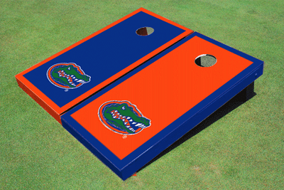 University Of Florida Orange And Blue Alternating Border Cornhole Boards