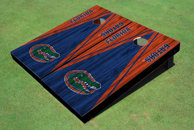 University of Florida Royal and Orange Matching Wood Look Triangle Cornhole Boards