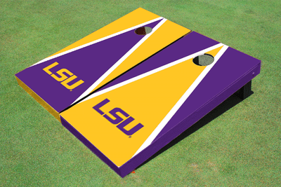 Louisiana State University Purple And Yellow Alternating Triangle Cornhole Boards