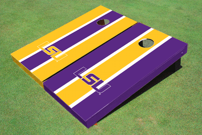 Louisiana State University Alternating Long Stripe Cornhole Boards Louisiana State University Alternating Long Stripe Cornhole Boards