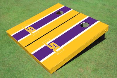 Louisiana State University  Purple and Gold Matching Long Stripe Cornhole Boards