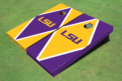 Lousiana State University Alternating Diamond Cornhole Boards