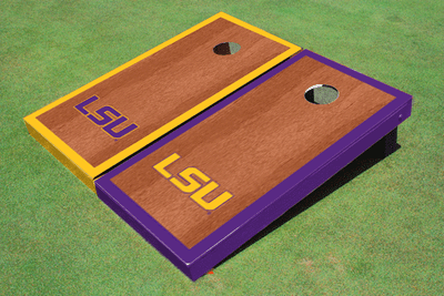 Louisiana State University Rosewood Alternating Border Cornhole Boards Louisiana State University Rosewood Alternating Border Cornhole Boards