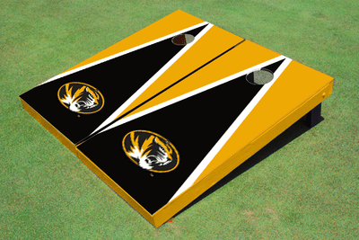 University of Missouri Black and Gold Matching Triangle Cornhole Boards