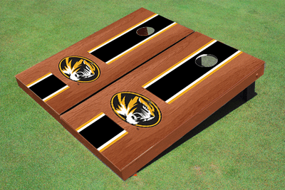 University of Missouri Black Rosewood Matching Long Stripe Cornhole Boards