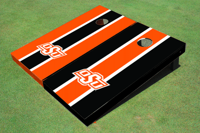 Oklahoma State University Alternating Long Stripe Cornhole Boards