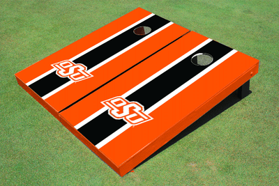 Oklahoma State University Black and Orange Matching Long Stripe Cornhole Boards