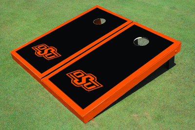 Oklahoma State University Orange Matching Border Cornhole Boards