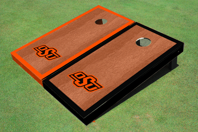 Oklahoma State University Rosewood Alternating Border Cornhole Boards Oklahoma State University Rosewood Alternating Border Cornhole Boards