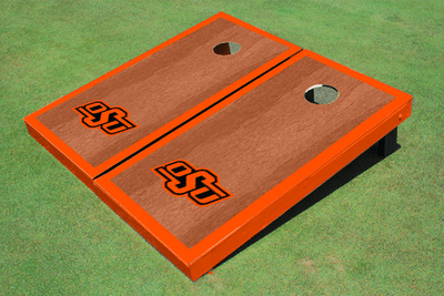 Oklahoma State University Orange Rosewood Matching Borders Cornhole Boards