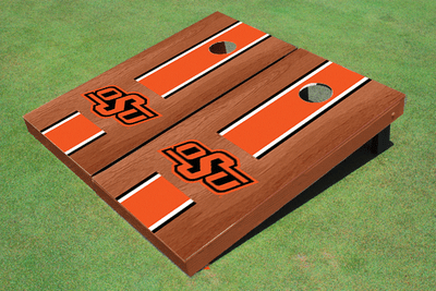 Oklahoma State University Orange Rosewood Matching Long Stripe Cornhole Boards Oklahoma State University Orange Rosewood Matching Long Stripe Cornhole Boards