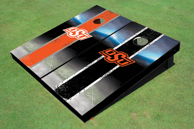 Oklahoma State University Field Long Stripe Alternating Themed Cornhole Boards Oklahoma State University Field Long Stripe Alternating Themed Cornhole Boards