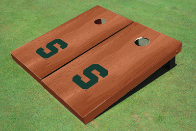 Michigan State University "S" Solid Rosewood Cornhole Boards