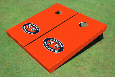 Auburn University "Tiger Eyes" Orange Matching Solid Cornhole Boards