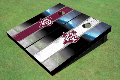 Texas A&M "State Outline" Field Long Strip Alternating Themed Cornhole Boards Texas A&M "State Outline" Field Long Strip Alternating Themed Cornhole Boards