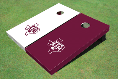 Texas A&M "State Outline" Alternating Solid Cornhole Boards
