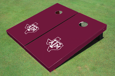 Texas A&M "State Outline" Maroon Matching Solid Cornhole Boards