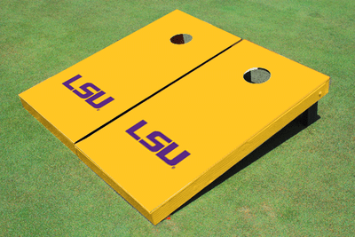 Louisiana State University Gold Matching Solid Cornhole Boards Louisiana State University Gold Matching Solid Cornhole Boards